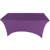 Purple 8' ft. Spandex Fitted Stretch Tablecloth Table Cover Wedding Banquet Party