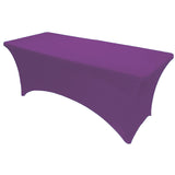 GW Linens Purple 8' ft. Open Back Spandex Fitted Stretch Tablecloth Table Cover