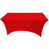 Red 6' ft. Spandex Fitted Stretch Tablecloth Table Cover Wedding Banquet Party