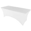 White 6' ft. Spandex Fitted Stretch Tablecloth Table Cover Wedding Banquet Party