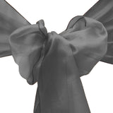 10pcs Black Organza Sash 8"x108" for Chair Cover Ribbons Bow Wedding Banquet Decor