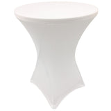 GW Linens White 32" x 43" Cocktail Spandex Fitted Stretch Tablecloth Table Cover Wedding Banquet Party - GWLinens