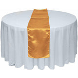 GW Linens 10pcs Gold Satin Table Runner 12" x 108" for Wedding Party Banquet Decorations