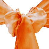 10pcs Orange Organza Sash 8"x108" for Chair Cover Ribbons Bow Wedding Banquet Decor - GWLinens