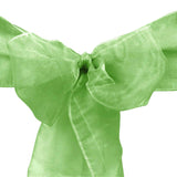 10pcs Sage Organza Sash 8"x108" for Chair Cover Ribbons Bow Wedding Banquet Decor - GWLinens