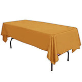 Gold 58" x 102" Lamour Satin Rectangular Seamless Tablecloth For Wedding Restaurant Banquet Party
