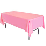 Pink 58" x 102" Lamour Satin Rectangular Seamless Tablecloth For Wedding Restaurant Banquet Party