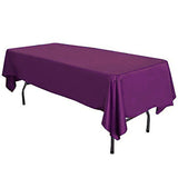 Purple 58" x 102" Lamour Satin Rectangular Seamless Tablecloth For Wedding Restaurant Banquet Party