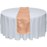 Blush Pink Satin Table Runner 12" x 108" for Wedding Party Banquet Decorations - GWLinens