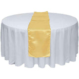 Champagne Satin Table Runner 12" x 108" for Wedding Party Banquet Decorations - GWLinens