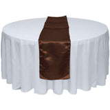 Chocolate Satin Table Runner 12" x 108" for Wedding Party Banquet Decorations - GWLinens