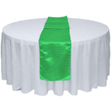 Kelly Green Satin Table Runner 12" x 108" for Wedding Party Banquet Decorations