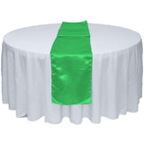 GW Linens 10pcs Kelly Green Satin Table Runner 12" x 108" for Wedding Party Banquet Decorations
