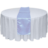 Light Blue Satin Table Runner 12" x 108" for Wedding Party Banquet Decorations - GWLinens
