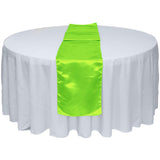 Lime Satin Table Runner 12" x 108" for Wedding Party Banquet Decorations - GWLinens