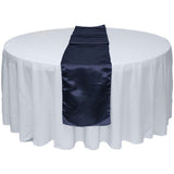 Navy Blue Satin Table Runner 12" x 108" for Wedding Party Banquet Decorations - GWLinens