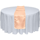Peach Satin Table Runner 12" x 108" for Wedding Party Banquet Decorations - GWLinens