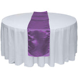 Purple Satin Table Runner 12" x 108" for Wedding Party Banquet Decorations - GWLinens