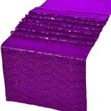 Purple Glitz Sequin Table Runners 12" x 72" for Wedding Party Banquet - GWLinens