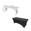 Black 4' ft. x 2.5' ft. Spandex Fitted Stretch Tablecloth Table Cover Wedding Banquet Party