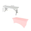 Pink 4' ft. x 2.5' ft. Spandex Fitted Stretch Tablecloth Table Cover Wedding Banquet Party