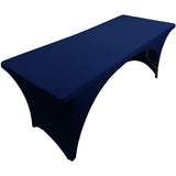GW Linens Navy Blue 8' ft. Open Back Spandex Fitted Stretch Tablecloth Table Cover