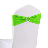 10pcs Lime Green Spandex Chair Bands With Buckle Wedding Banquet Sashes