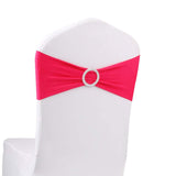 10pcs Fuchsia Spandex Chair Bands With Buckle Wedding Banquet Sashes