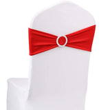 10pcs Red Spandex Chair Bands With Buckle Wedding Banquet Sashes