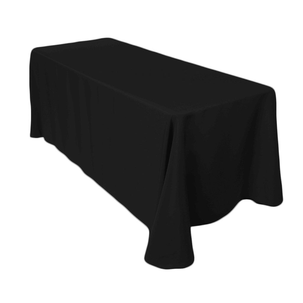 Black 90" x 132" Rectangular Tablecloth Table Cover