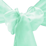 10pcs Tiffany Blue Organza Sash 8"x108" for Chair Cover Ribbons Bow Wedding Banquet Decor - GWLinens